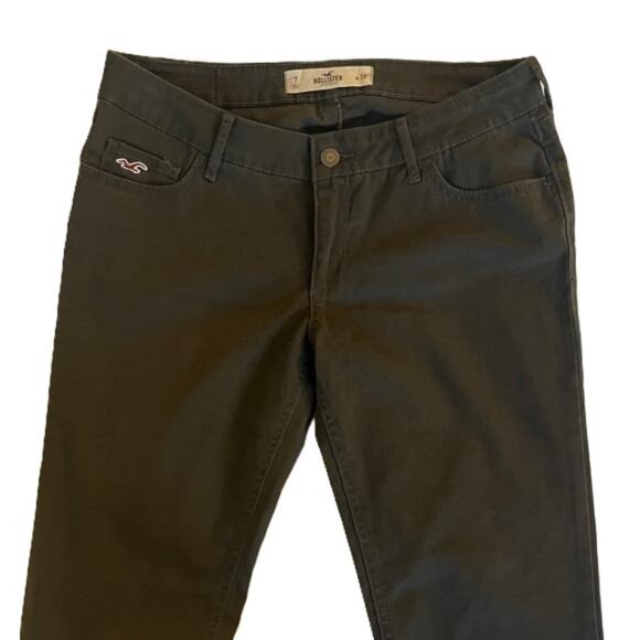Hollister Women’s Size 7 Waist 28 Jeans Khaki Olive Green Skinny Cotton Blend - Picture 3 of 5